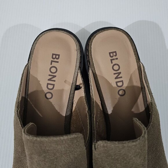 NEW Blondo Sienna Slip On Mule Size 7.5 Dark Taupe Suede Water Resistant Neutral - Picture 6 of 12